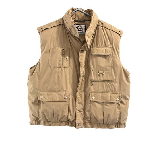 The Company Store Men's Vintage XL Down Filled Tan Field Puffer Vest - Picture 1 of 8